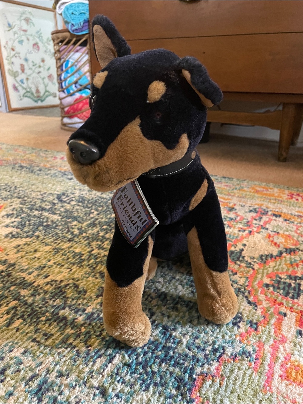 Doberman pitcher stuffed dog